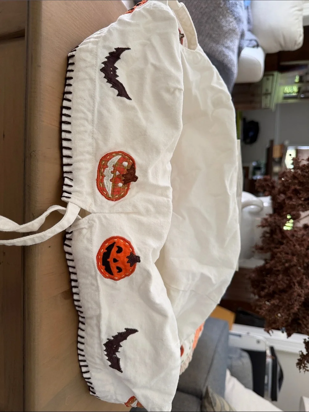 Pottery Barn Kids White Halloween Pumpkin Basket Liner
